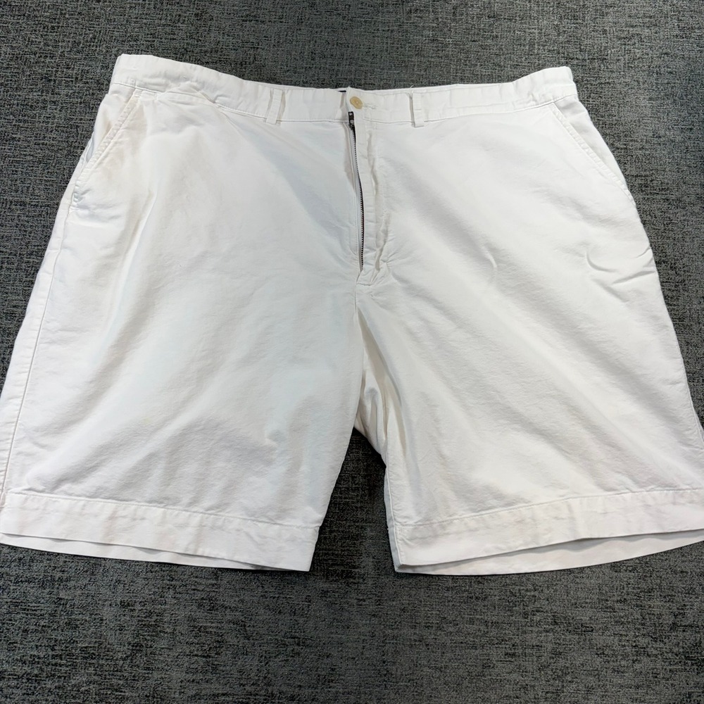 Polo Ralph Lauren Shorts Mens 42 White Chino Cotton Twill Flat Front Classic